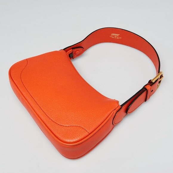 Gucci Orange Leather Double G Aphrodite Mini Shoulder Bag - Picture 3 of 12